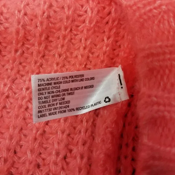 Wild Fable Crewneck Raglan Chunky Pullover Sweater, Coral Size XS - Picture 9 of 9